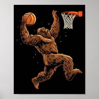 Poster Joueur de baseball Bigfoot Sasquatch drôle Bball
