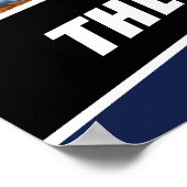 Poster Joueur de baseball cadeau personnalisable en bleu (Coin)