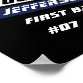 Poster Joueur de baseball cadeau personnalisé en bleu (Coin)