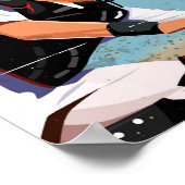 Poster Joueur de baseball en sécurité dans la plaque dome (Coin)