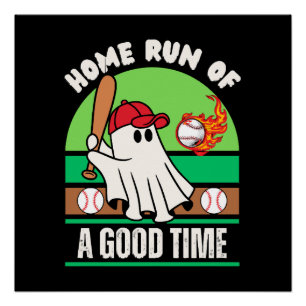 Poster Joueur de baseball fantôme Halloween
