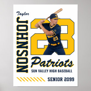 Poster Joueur de baseball Maillot personnalisé Photo Numé