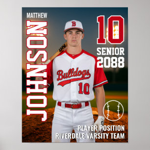 Poster Joueur de baseball Photo personnalisée Sports seni