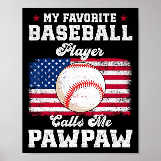 Poster Joueur de baseball préféré m'appelle Pawpaw Flag F (Devant)