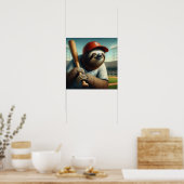 Poster Joueur de baseball Sloth (Cuisine)