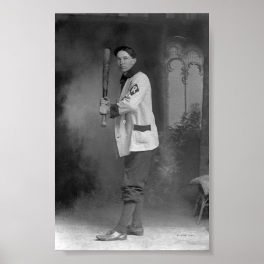 Poster Joueur de baseball tenant Bat (Devant)