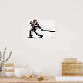 Poster Joueur de baseball tenant batte, vue latérale (Cuisine)