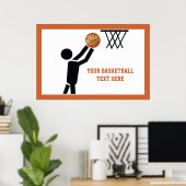 Poster Joueur de basket-ball avec balle personnalisée (Bureau à domicile)