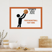 Poster Joueur de basket-ball avec balle personnalisée (Cuisine)