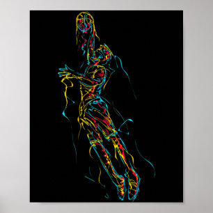 Poster Joueur de basket-ball enfant jeu de papa abstrait