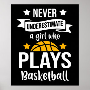Poster Joueur de basket-ball filles cadeau I cerceaux