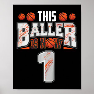 Poster Joueur de basket-ball pour enfants 1 ans Garçon de