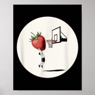 Poster Joueur de basket drôle faisant un dunk sur une fra
