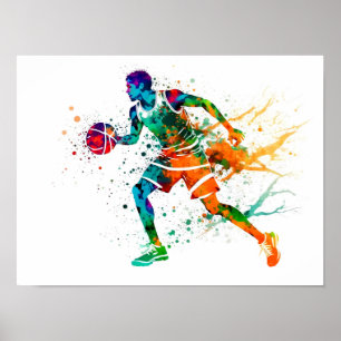 Poster Joueur de basket en action