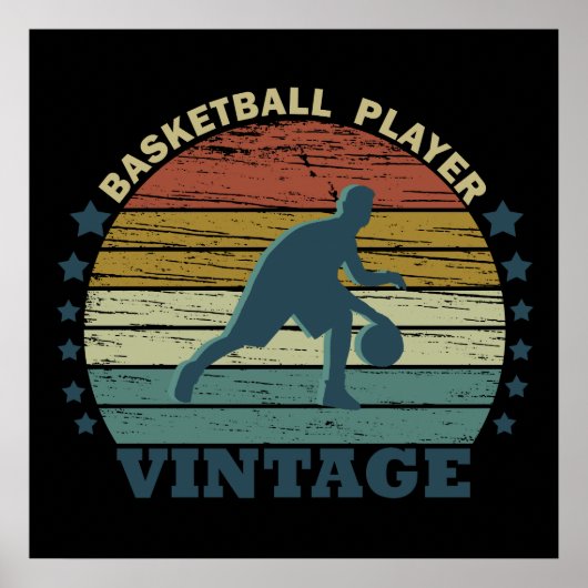 Poster joueur de basket vintage (Devant)