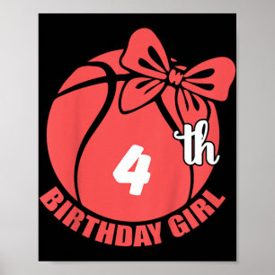 Poster Joueur de basketball 4e anniversaire Basketball 