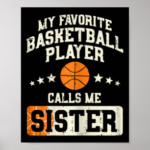 Poster Joueur de basketball favori Soeur Famille Matching