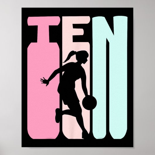 Poster Joueur de basketball rétro 10e anniversaire 10 ans (Devant)