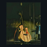 Poster Joueur de basse guitare<br><div class="desc">Cette oeuvre de guitare vintage est adaptée aux joueurs de guitare qui aiment jouer de la guitare. elle peut être offerte en cadeau à un petit ami, une petite amie, ou un papa pour un anniversaire, une fête des pères ou une Saint-Valentin. Le design rétro comprend un guitariste cool vintage...</div>