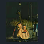 Poster Joueur de basse guitare<br><div class="desc">Cette oeuvre de guitare vintage est adaptée aux joueurs de guitare qui aiment jouer de la guitare. elle peut être offerte en cadeau à un petit ami, une petite amie, ou un papa pour un anniversaire, une fête des pères ou une Saint-Valentin. Le design rétro comprend un guitariste cool vintage...</div>