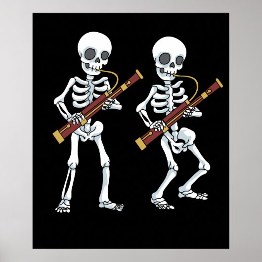 Poster Joueur de bassooniste de Skeleton Bassoon (Devant)