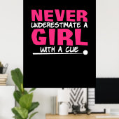 Poster Joueur de billard | Billard de piscine avec une cu (Bureau à domicile)