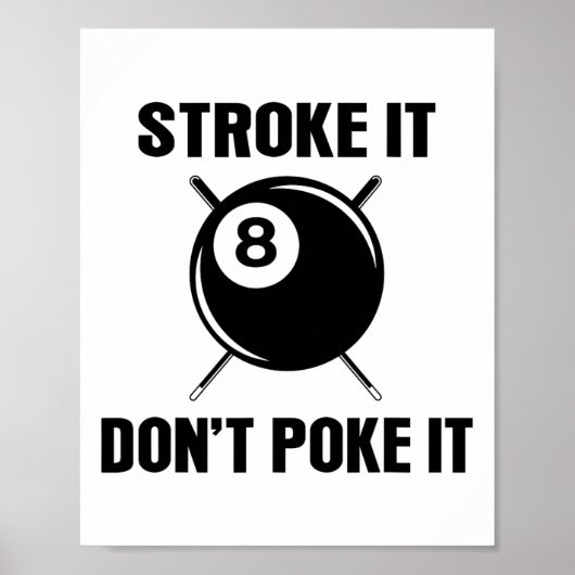 Poster Joueur de billard de billard Snooker Drôle Stroke (Devant)