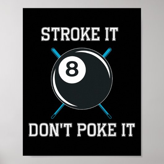 Poster Joueur de billard de billard Snooker Drôle Stroke (Devant)
