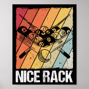 Poster Joueur de billard en rack