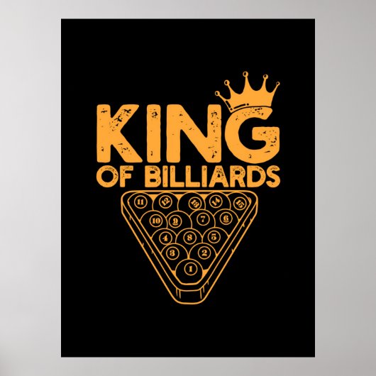 Poster Joueur de billard | Roi Des Billiards (Devant)