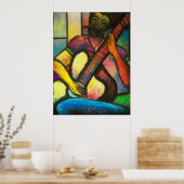 Poster Joueur de blues de guitare (Cuisine)