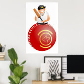 Poster Joueur de cricket (Bureau à domicile)