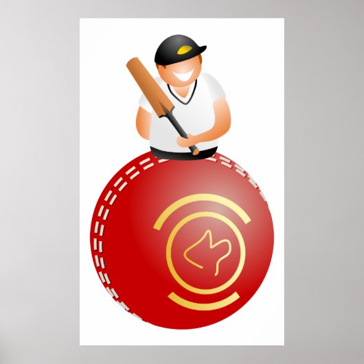 Poster Joueur de cricket (Devant)