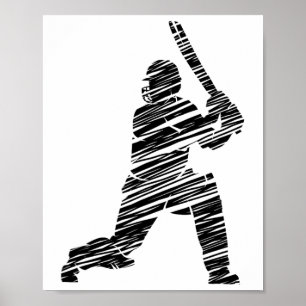 Poster Joueur de cricket 8