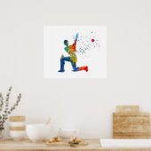 Poster Joueur de cricket en aquarelle (Cuisine)