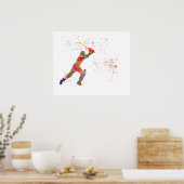 Poster Joueur de cricket en aquarelle (Cuisine)