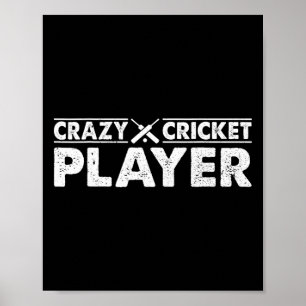Poster Joueur de cricket fou - Jeu de cricket Joueur de c