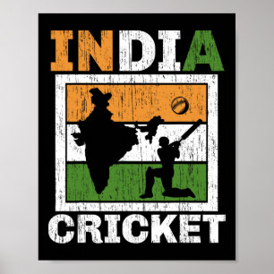 Poster Joueur de cricket indien Cricketeur T et Ll Amour