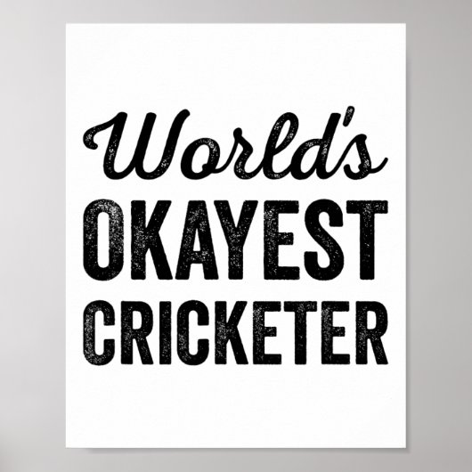 Poster Joueur de cricket le plus correct au monde humour (Devant)