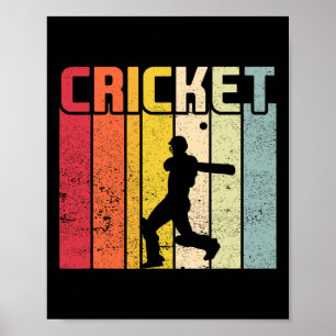 Poster Joueur de cricket Sport de cricket Vintage Cricket