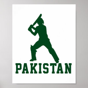 Poster Joueur de cricket Tsman Pakistan Cadeau de sport