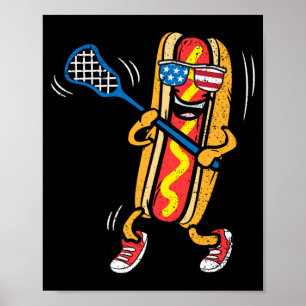 Poster Joueur de crosse Hot-Dog 4 juillet Sport