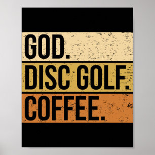 Poster Joueur de disc golf chrétien disant Je Dieu. Disc