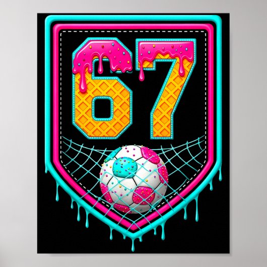 Poster Joueur de foot Drip Numéro 67  (Devant)
