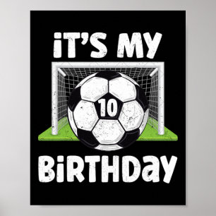 Poster Joueur de football 10 ans 10e anniversaire Enfants