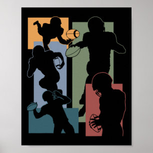 Poster Joueur de football américain drôle de joueur de fo