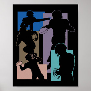 Poster Joueur de football américain drôle Footballeur Jeu