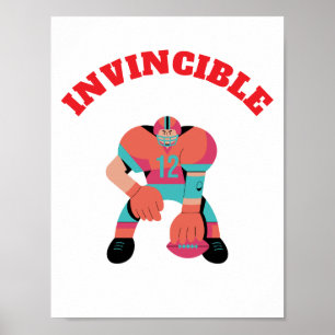 Poster Joueur de football américain INVINCIBLE Wall art