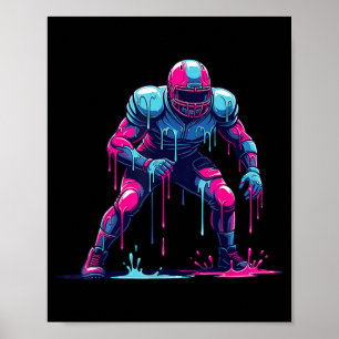 Poster Joueur de football américain qui dégouline Hommes