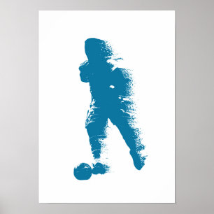 Poster Joueur de football - Art abstrait aquarelle